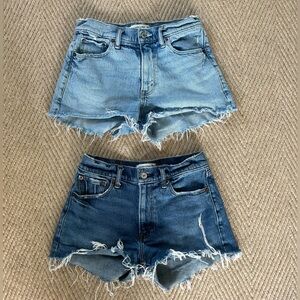 EUC Set of Abercrombie Mid-Rise Mom Shorts- 2 pairs Size 25/0